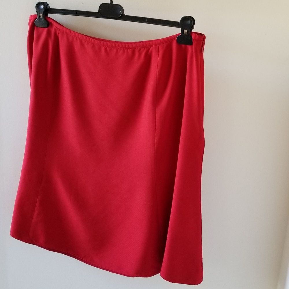 Talbots Red Silk Skirt - Size 20